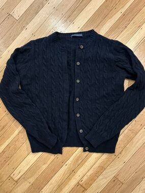 Brandy Melville Navy Cable-Knit Button Cardigan